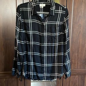 Lucky Brand Black Plaid Top
